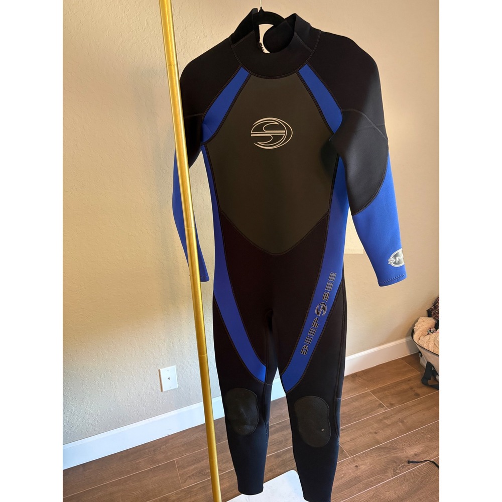 Deep See Womens Wetsuit Full Body Neoprene Scuba Diving Suit Black Blue Size S